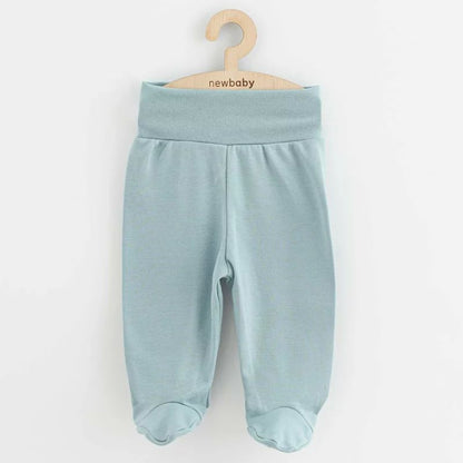 Set 3 piese, New Baby, Classic II, Include 3 perechi de pantalonasi cu botosei, Marime 62, Din bumbac 100%, Blue