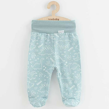 Set 3 piese, New Baby, Classic II, Include 3 perechi de pantalonasi cu botosei, Marime 62, Din bumbac 100%, Blue