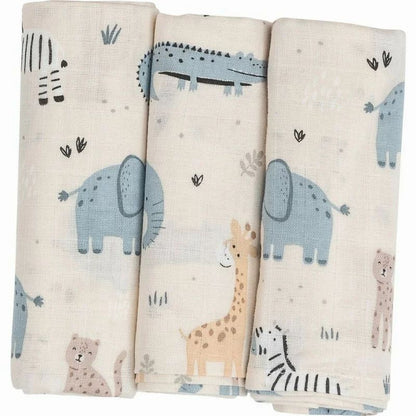 Set 3 scutece terta, Bubaba, Din bumbac, 80x80 cm, Beige Safari