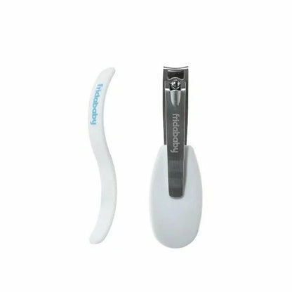 Set ingrijire unghii bebelusi, FridaBaby, Unghiera cu protectie, Lama curbata pentru taiere lina, Pila S pentru netezire, Fara BPA, 0 luni+, Alb