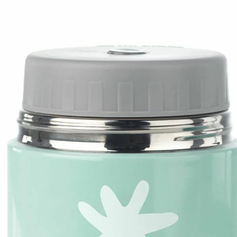 Termos mancare solida bebelusi, Jane, Din otel inoxidabil, 550 ml, Cu gentuta din izopren, Mint