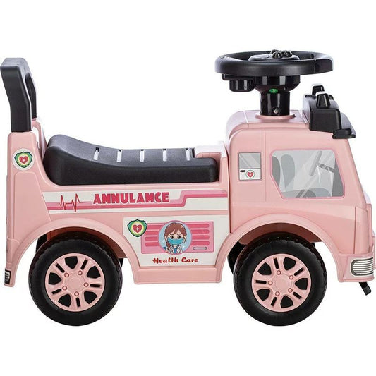Vehicul ride-on, Free2Move, Ambulanta, Cu lumini si sunete, Cu spatiu de depozitare, 19-36 luni, Roz