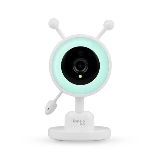 Video monitor, Lionelo, Babyline 3.4, Ecran LCD de 3.5 inch, Raza de actiune pana la 300 m, Conectare 4 camere, Autonomie 8 h, Lampa RGB incorporata, Cantece de leagan, Zoom 4X, Mod nocturn, Alb