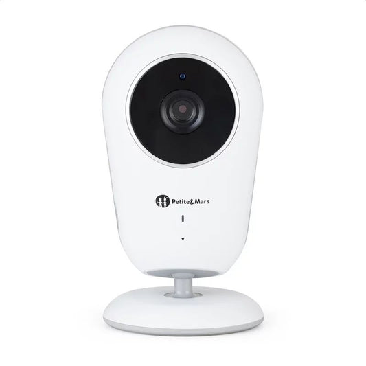 Video monitor, Petite&Mars, Nano 4.0, Ecran HD, Zoom digital 3×, Raza de actiune 300m, Suport pentru pana la 4 camere, Comunicare bidirectionala, 8 melodii, Alb